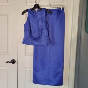 Chic Women's Light Blue Skirt Set